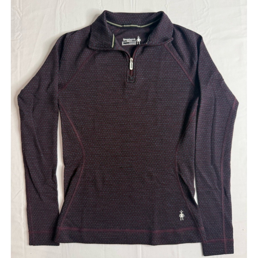 Smartwool Women's Size Small Merino 250 Base Layer 1/4 Zip Pullover Geometric